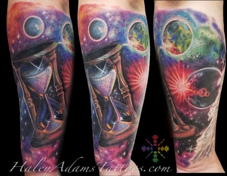 Haley Adams - Hourglass space tattoo